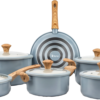 Reno Nonstick Cookware Set with Glass Lids