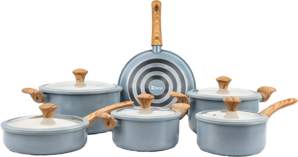 Reno Nonstick Cookware Set with Glass Lids