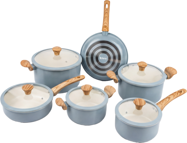 Reno Nonstick Cookware Set with Glass Lids